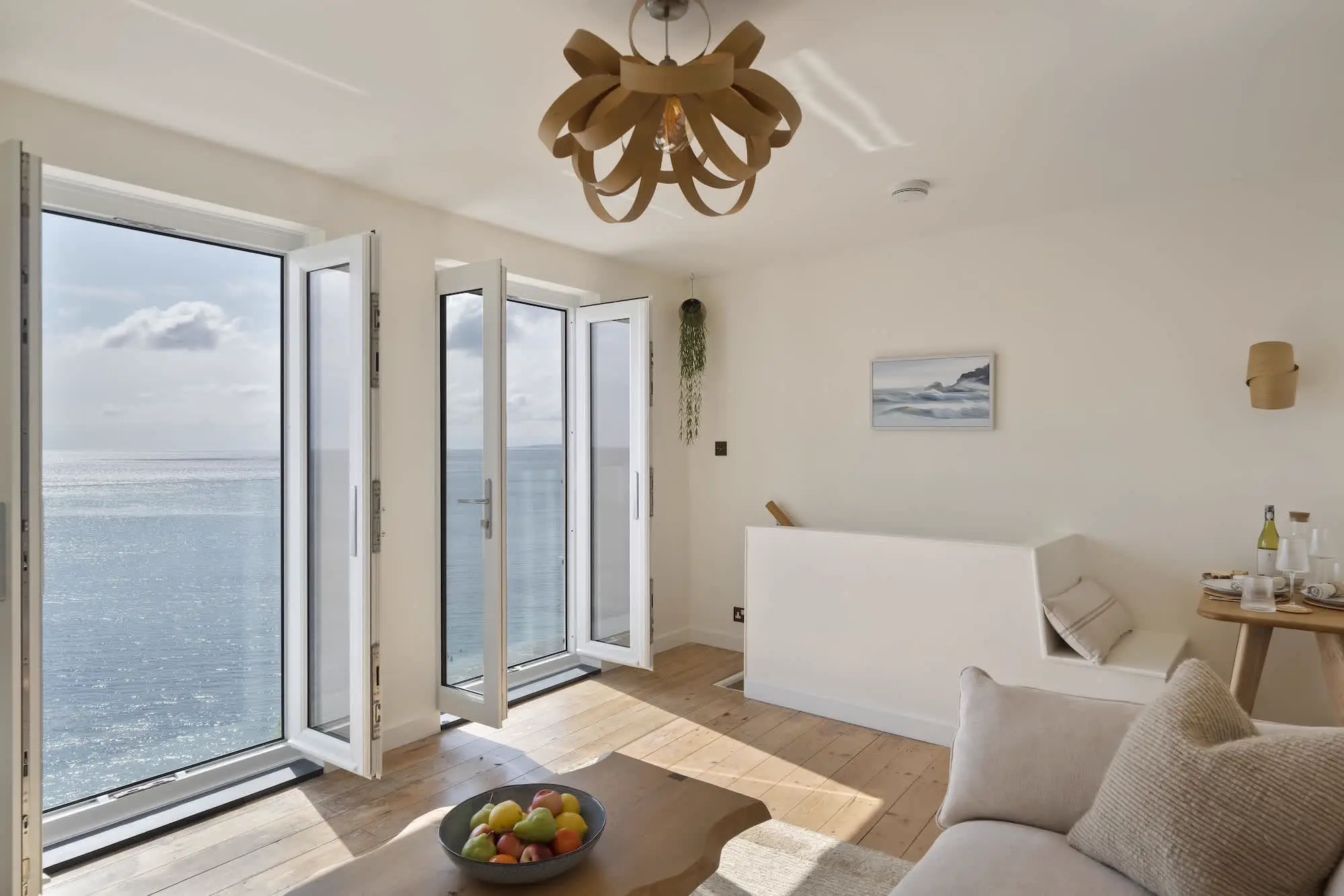 Uninterrupted view over Mount's Bay from the living room window at Triton, Porthleven